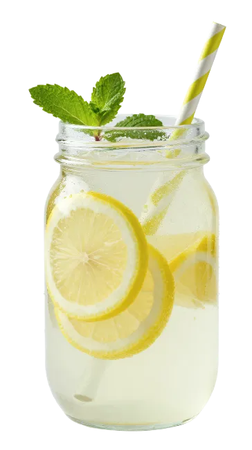 Mason Jar Lemonade with Mint and Straw