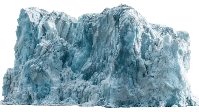 Massive Blue Glacier Ice Formation