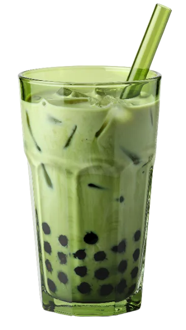 Matcha Bubble Tea in Glass