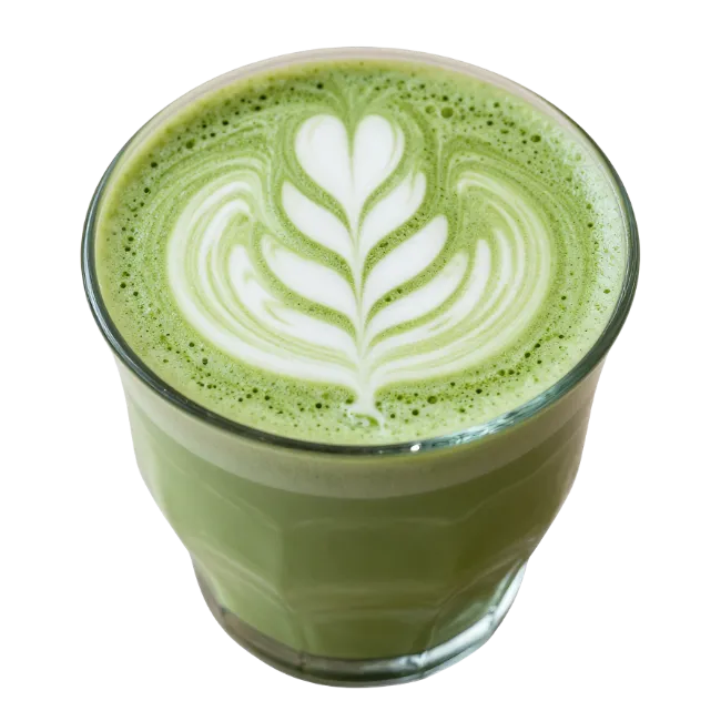 Matcha Green Tea Latte with Latte Art