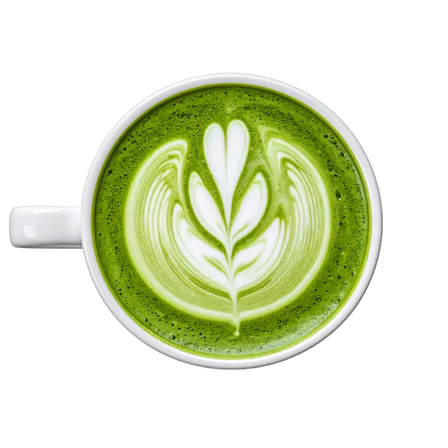Matcha Green Tea Latte with Latte Art