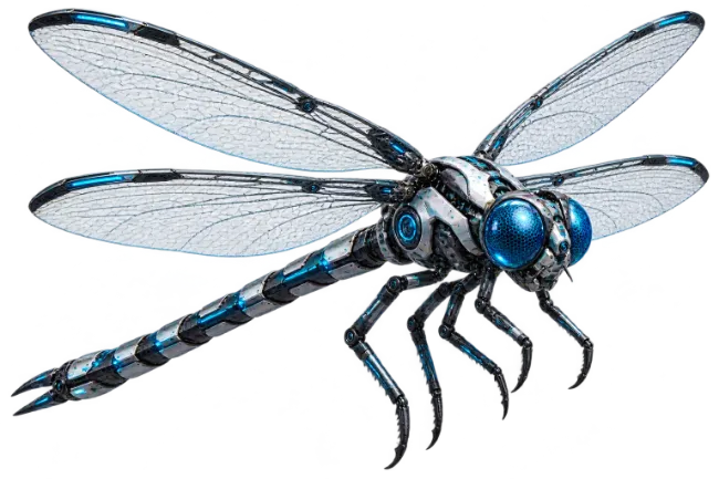 Mechanical Cybernetic Dragonfly Illustration