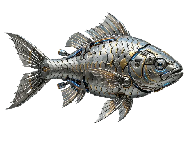 Mechanical Robotic Fish with Metallic Scales