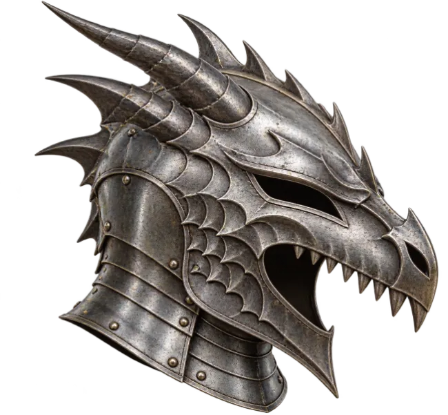 Medieval Dragon Helmet with Horns and Scales
