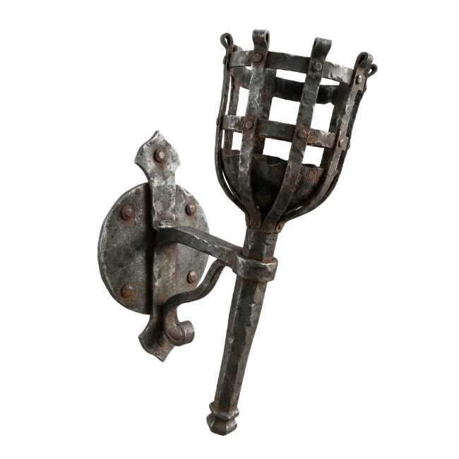 Medieval Iron Wall Torch Sconce