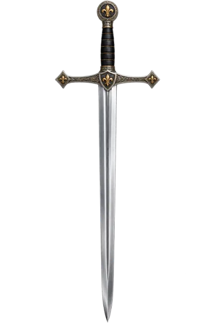 Medieval Knight Broadsword with Fleur De Lis Details
