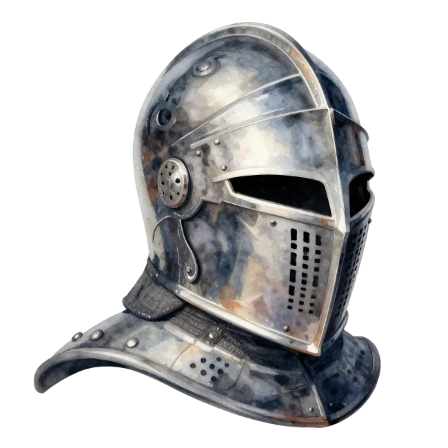 Medieval Knight Helmet Illustration