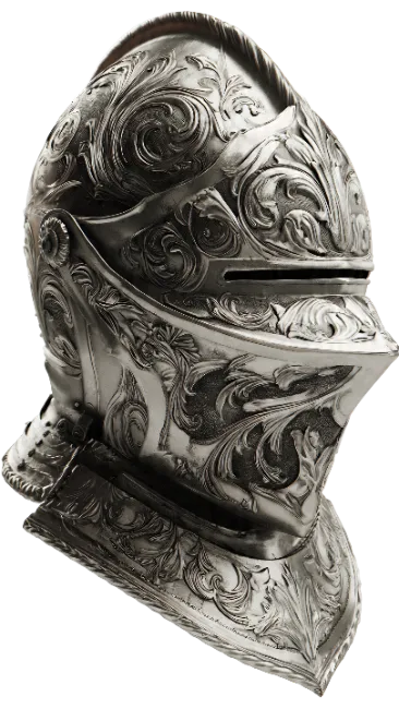 Medieval Knight Helmet with Ornate Engravings