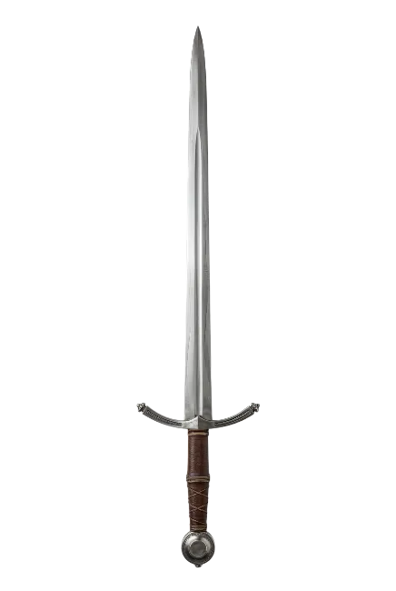 Medieval Knight Sword Isolated on Black