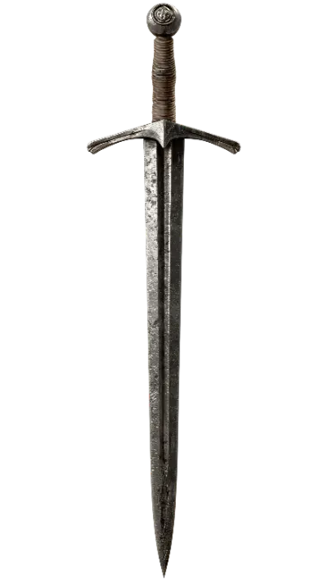 Medieval Knight Sword Isolated on White