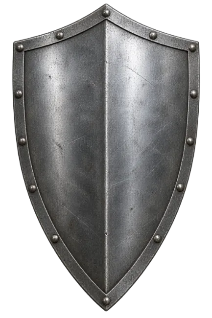 Medieval Metal Shield with Rivets