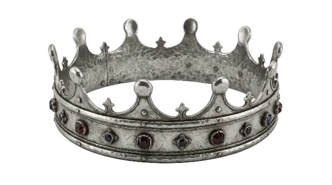 Medieval Silver Crown with Gemstones
