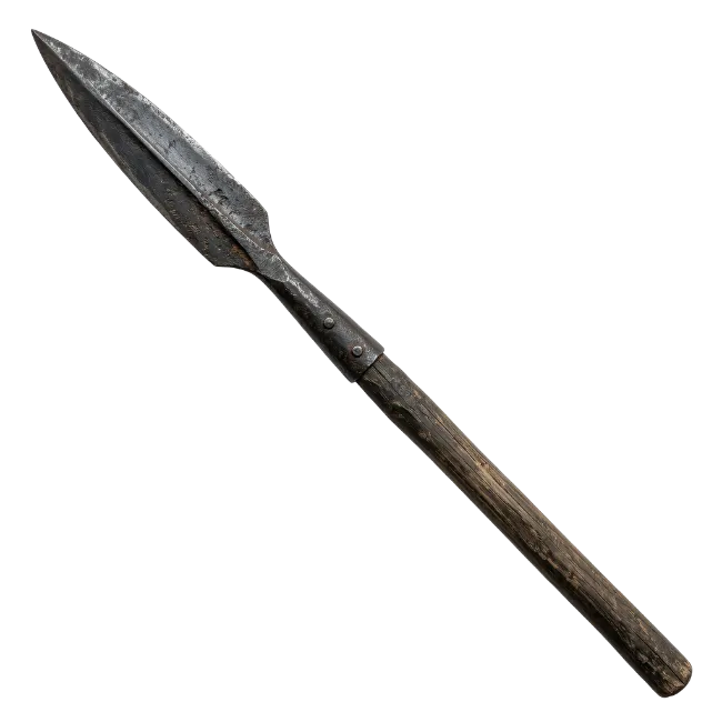 Medieval Spear Weapon with Wooden Handle