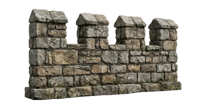 Medieval Stone Castle Wall Barrier