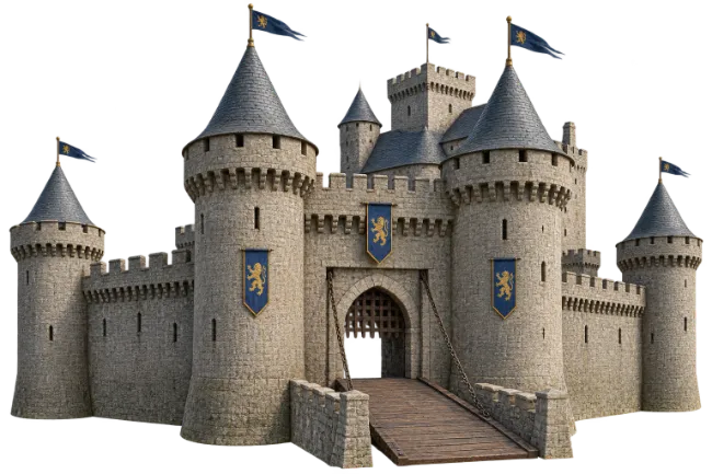 Medieval Stone Castle with Drawbridge