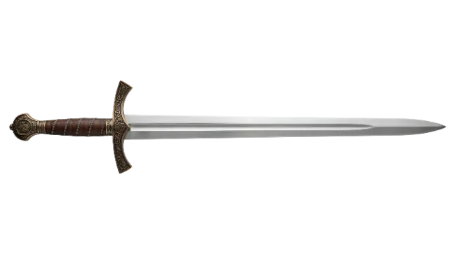 Medieval sword with ornate hilt