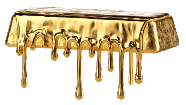 Melting Gold Bullion Bar