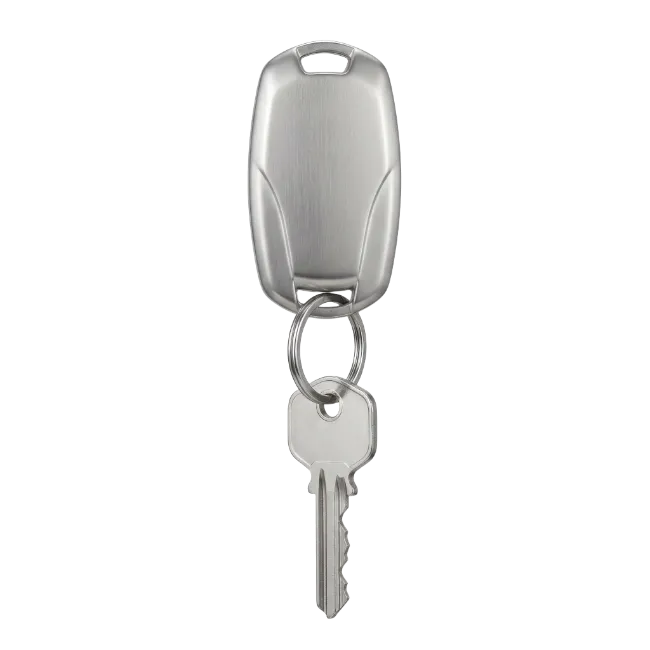 Metal Car Key Fob with House Key