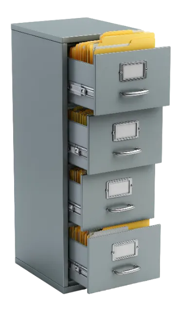 Metal File Cabinet with Folders