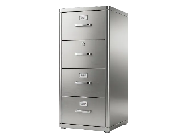 Metal Four Drawer Office Filing Cabinet