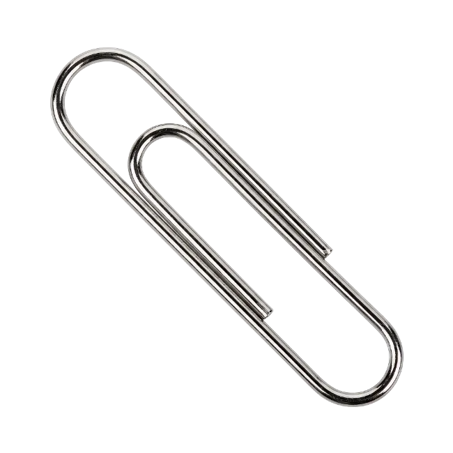 Metal Paper Clip Isolated on Black
