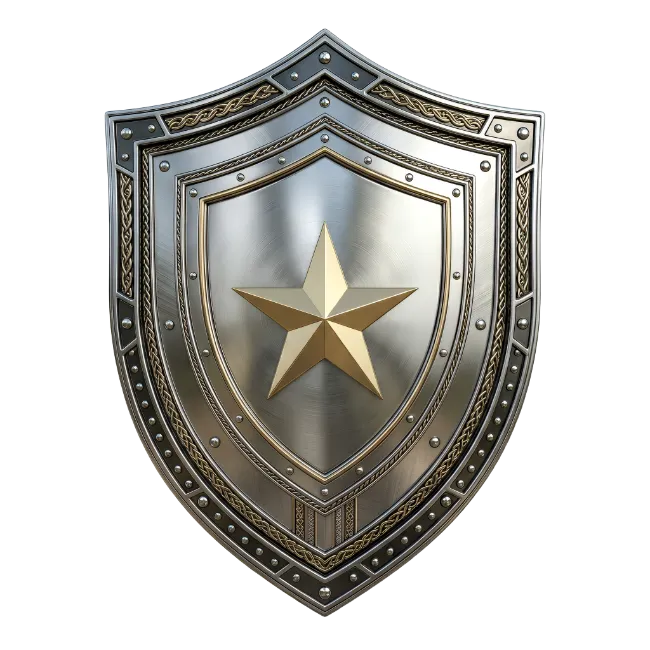 Metal Shield with Golden Star