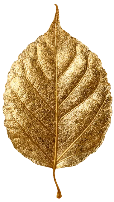 Metallic Gold Leaf with Detailed Veins