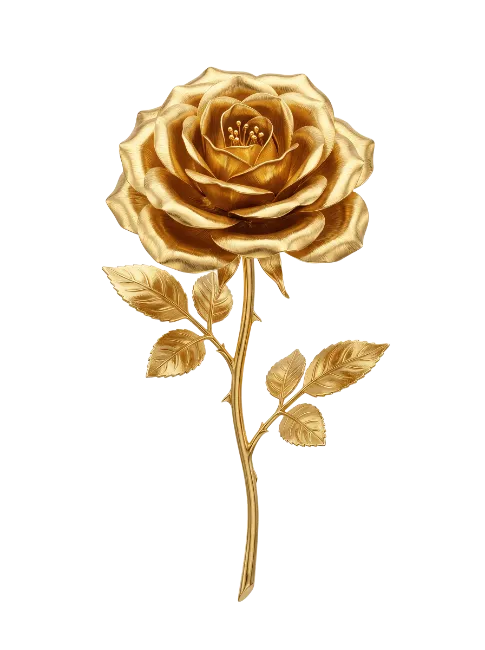 Metallic Gold Rose Flower