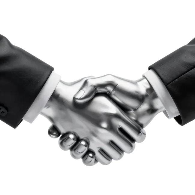 Metallic Handshake Business Deal