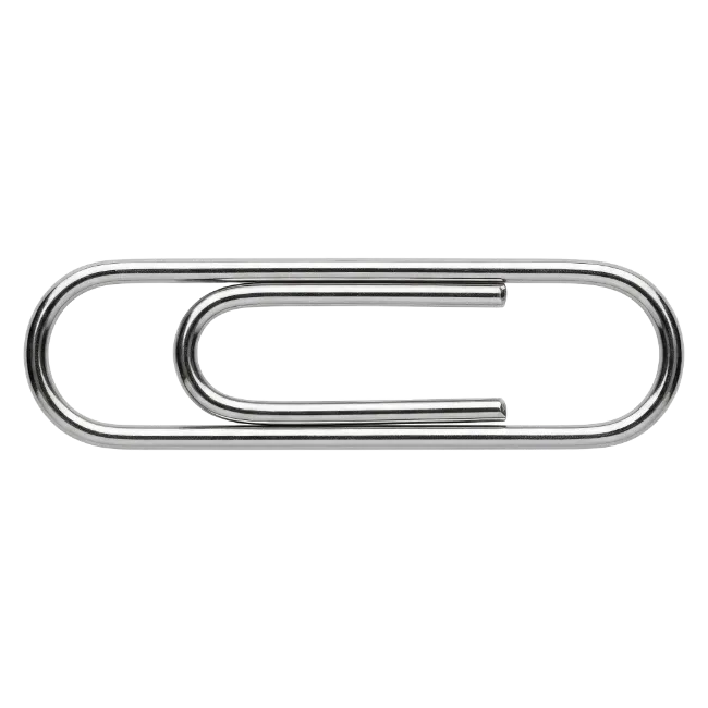 Metallic Paperclip Office Supply