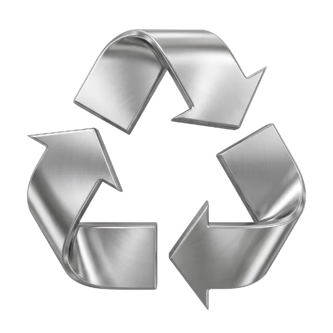 Metallic Silver Recycle Symbol