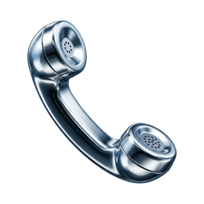 Metallic telephone receiver handset isolated