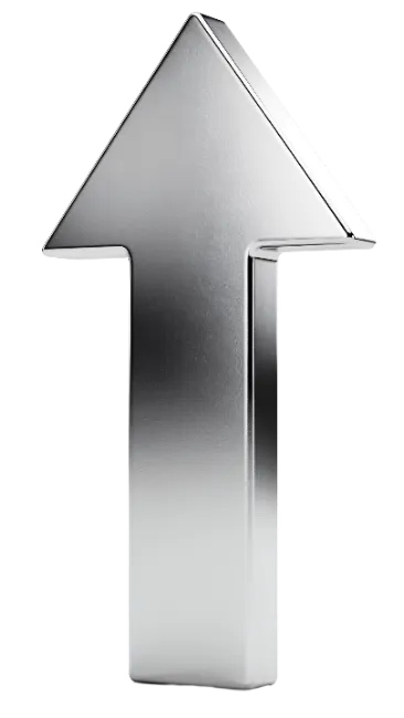 Metallic Upward Arrow Symbol