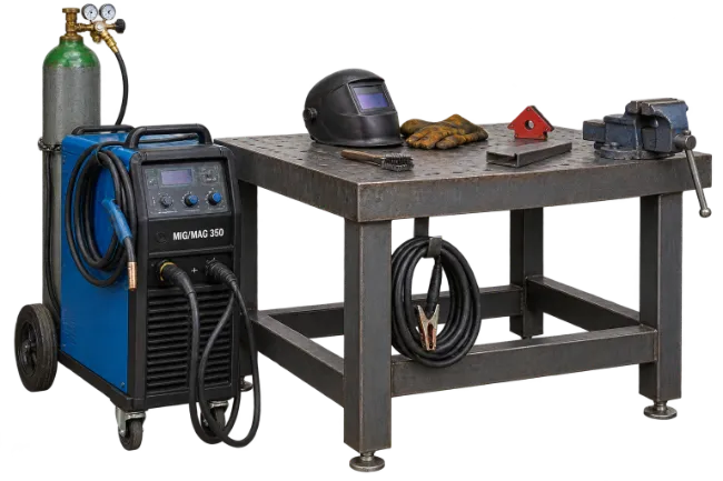 MIG Welding Machine and Metal Table Equipment