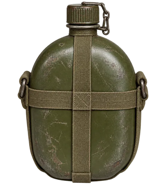 Military green canteen water bottle