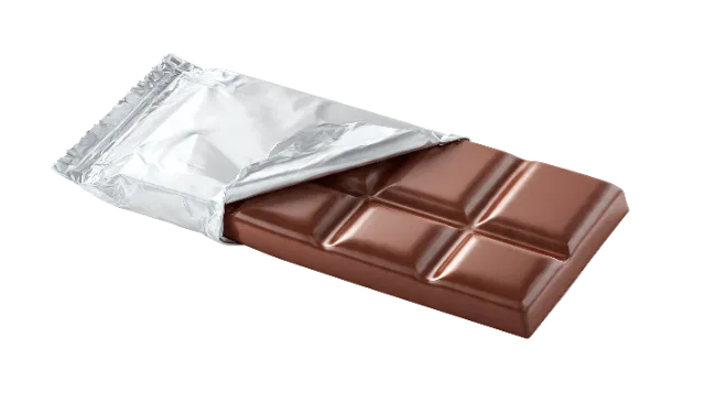 Milk Chocolate Bar Partially Unwrapped