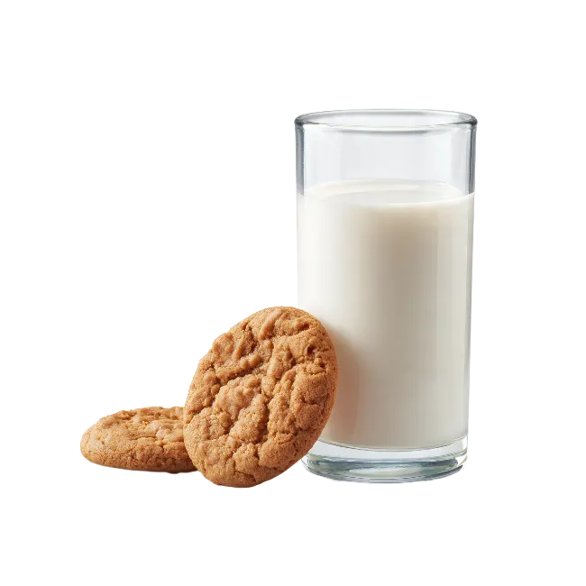 Milk Glass with Cookies