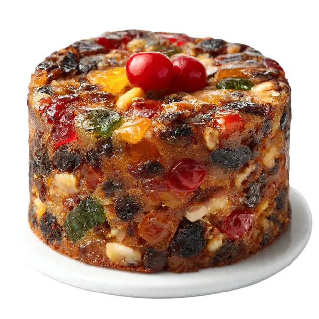 Mini Fruit Cake on White Plate