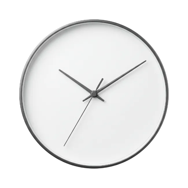 Minimalist Round Wall Clock with Dark Metal Frame