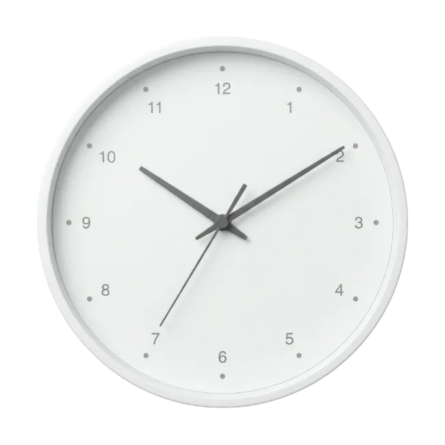 Minimalist White Wall Clock