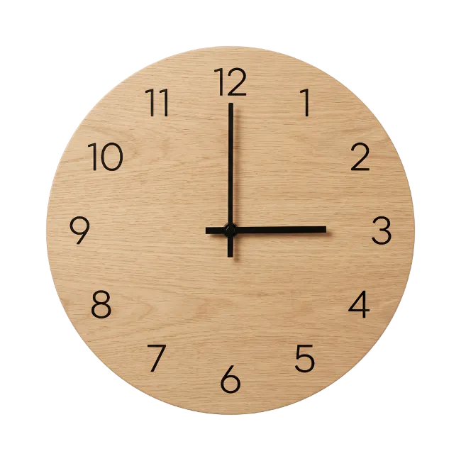 Minimalist Wooden Wall Clock