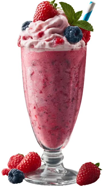 Mixed Berry Milkshake in Glass