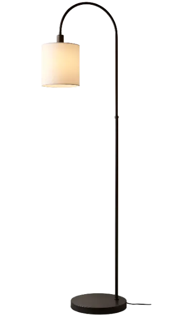 Modern Arched Floor Lamp with Drum Shade
