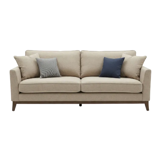 Modern Beige Sofa with Pillows