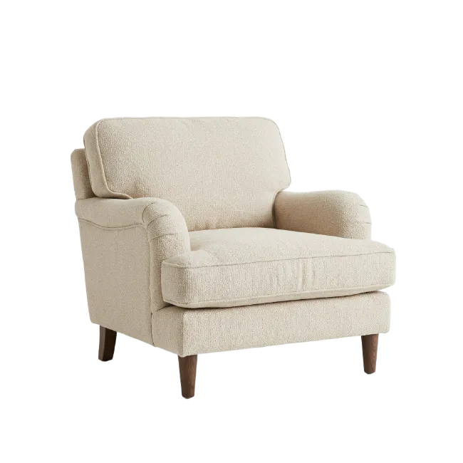 Modern Beige Upholstered Armchair