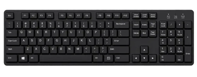 Modern Black Computer Keyboard Top View