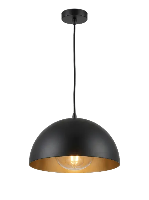 Modern black dome pendant light fixture