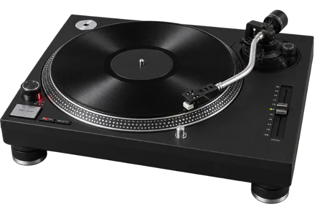 Modern Black Vinyl Turntable Record Player