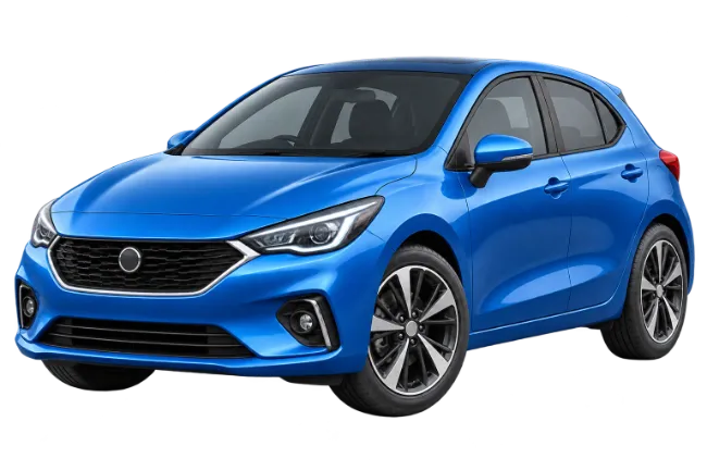 Modern Blue Compact Hatchback Car