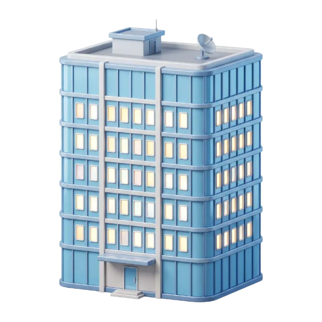 Modern Blue Office Building Illustration